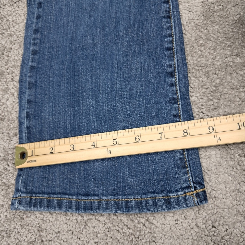 Liz & Co Womens Blue Stretch Straight Leg Jeans Size 6 Patch Pockets Mid Rise - Picture 9 of 10